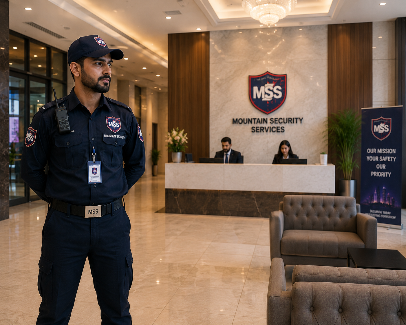 Guard Checking Truck Entry